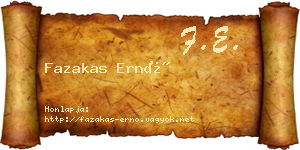 Fazakas Ernő névjegykártya