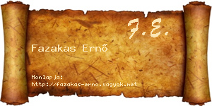 Fazakas Ernő névjegykártya