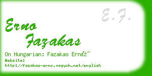 erno fazakas business card